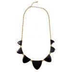 Black Harlow Resin Pyramid Station Necklace